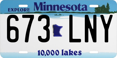 MN license plate 673LNY