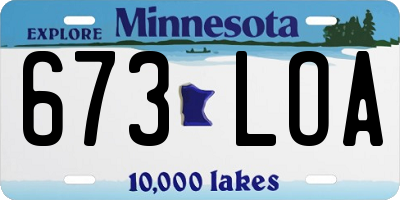 MN license plate 673LOA