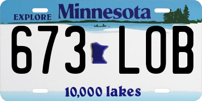 MN license plate 673LOB