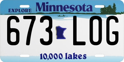 MN license plate 673LOG