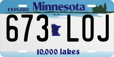 MN license plate 673LOJ
