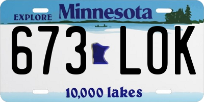 MN license plate 673LOK