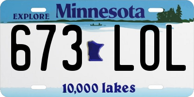 MN license plate 673LOL