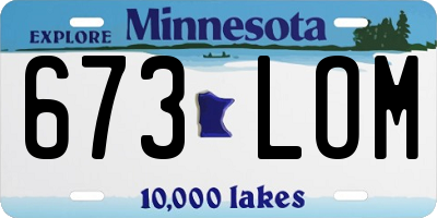 MN license plate 673LOM