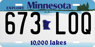 MN license plate 673LOQ