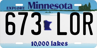 MN license plate 673LOR