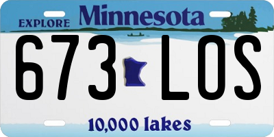 MN license plate 673LOS