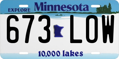 MN license plate 673LOW