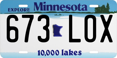 MN license plate 673LOX