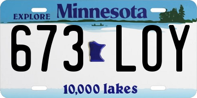 MN license plate 673LOY