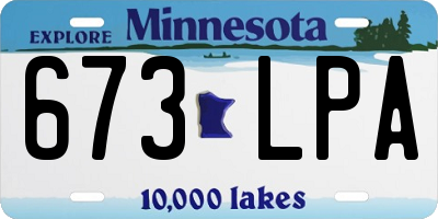MN license plate 673LPA