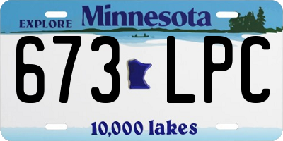 MN license plate 673LPC