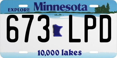 MN license plate 673LPD
