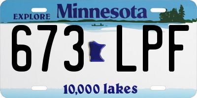 MN license plate 673LPF