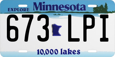 MN license plate 673LPI