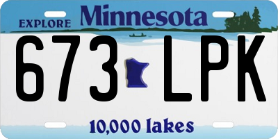 MN license plate 673LPK