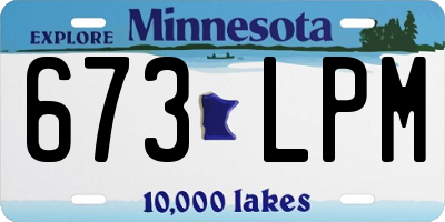 MN license plate 673LPM