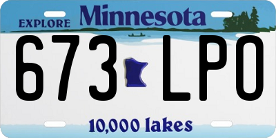 MN license plate 673LPO