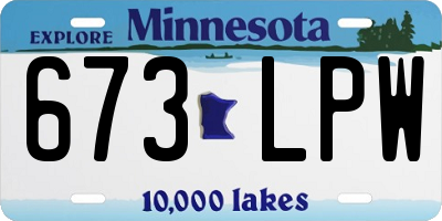 MN license plate 673LPW