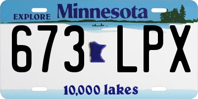 MN license plate 673LPX