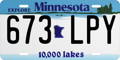 MN license plate 673LPY
