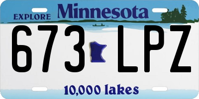 MN license plate 673LPZ