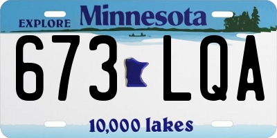 MN license plate 673LQA