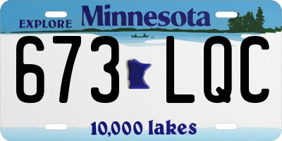 MN license plate 673LQC