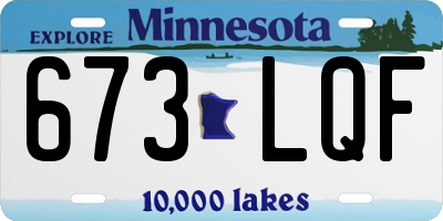 MN license plate 673LQF