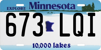 MN license plate 673LQI