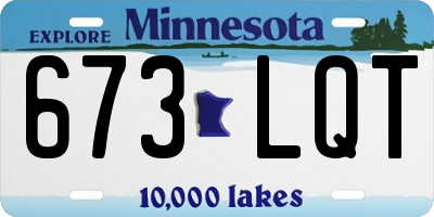 MN license plate 673LQT
