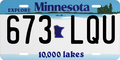 MN license plate 673LQU