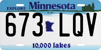 MN license plate 673LQV