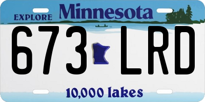 MN license plate 673LRD