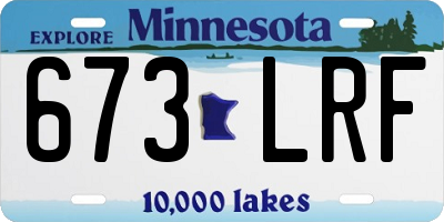 MN license plate 673LRF