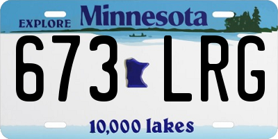 MN license plate 673LRG
