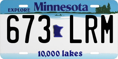 MN license plate 673LRM