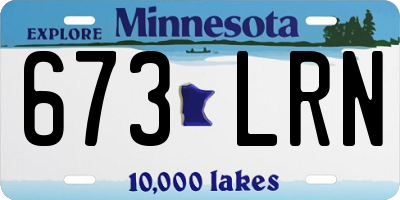 MN license plate 673LRN