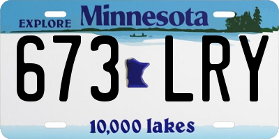 MN license plate 673LRY