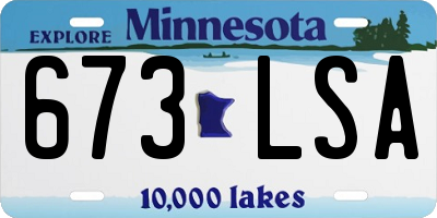 MN license plate 673LSA