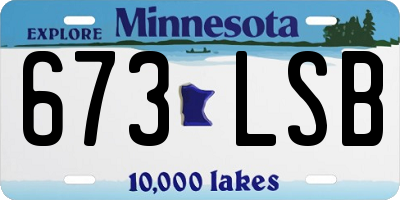 MN license plate 673LSB