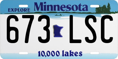 MN license plate 673LSC