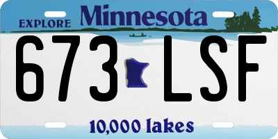 MN license plate 673LSF