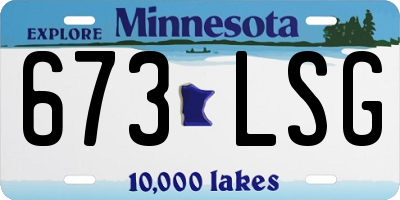 MN license plate 673LSG