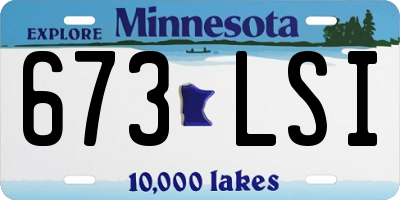 MN license plate 673LSI