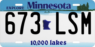 MN license plate 673LSM