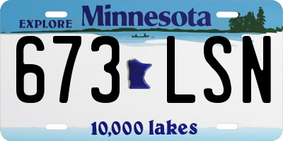 MN license plate 673LSN