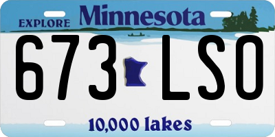 MN license plate 673LSO