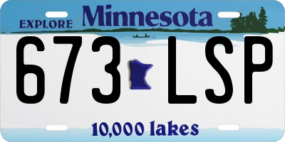MN license plate 673LSP