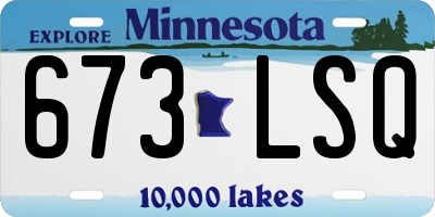 MN license plate 673LSQ